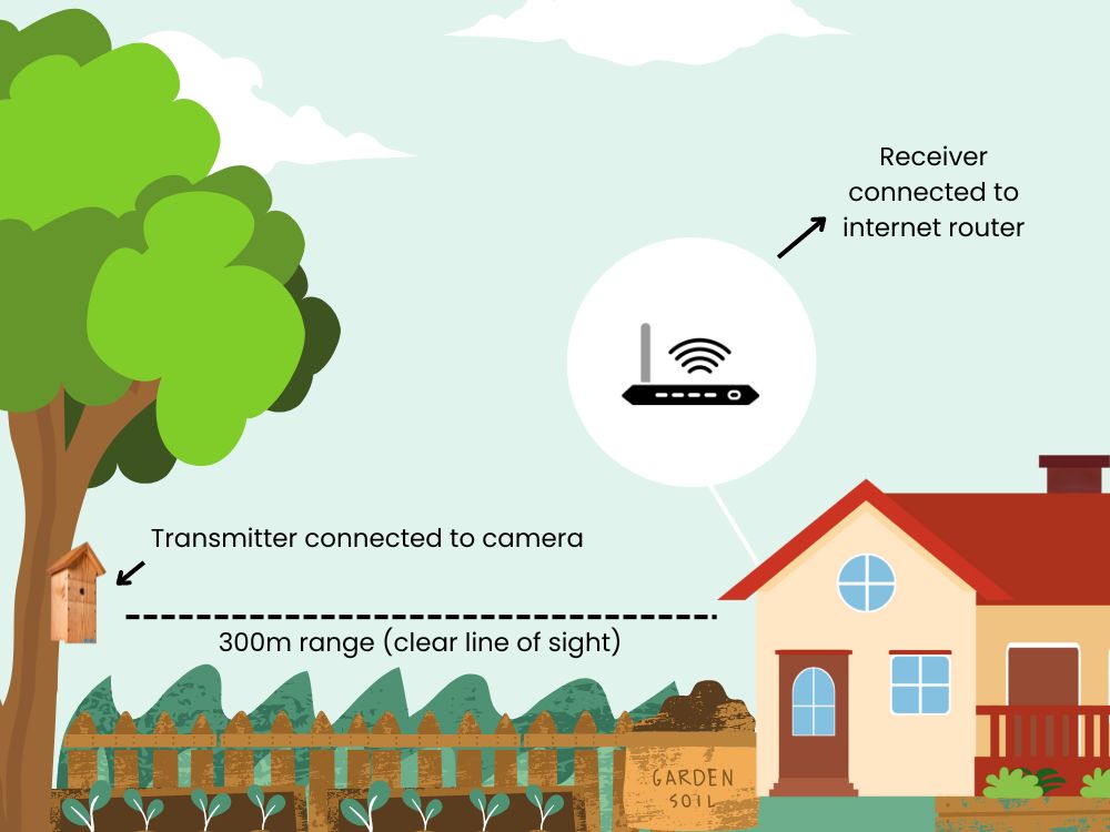 Long Range Wireless Network Bird Box Camera (up to 300m Range)