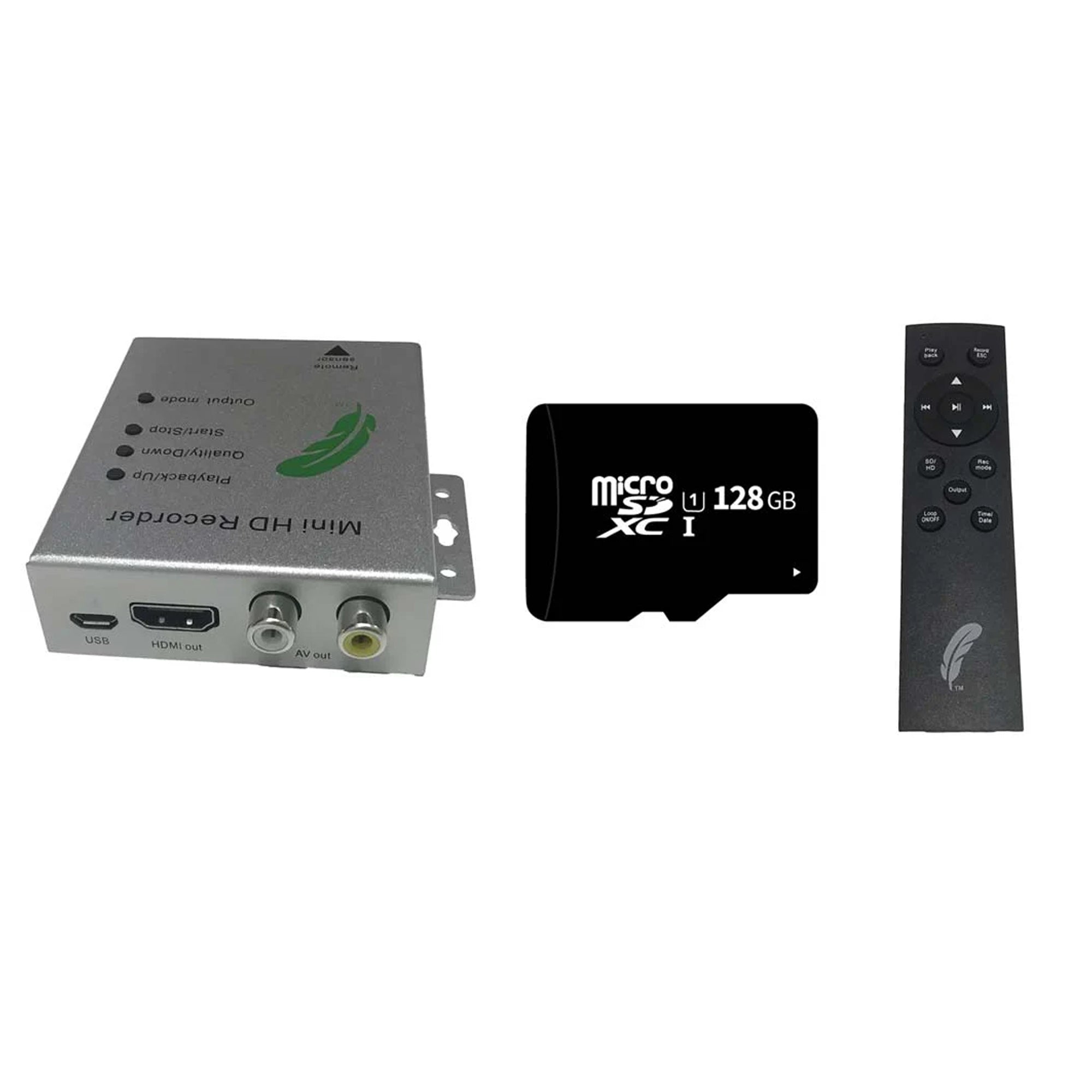 Mini HD Recorder with HDMI Cable with 128GB SD Card