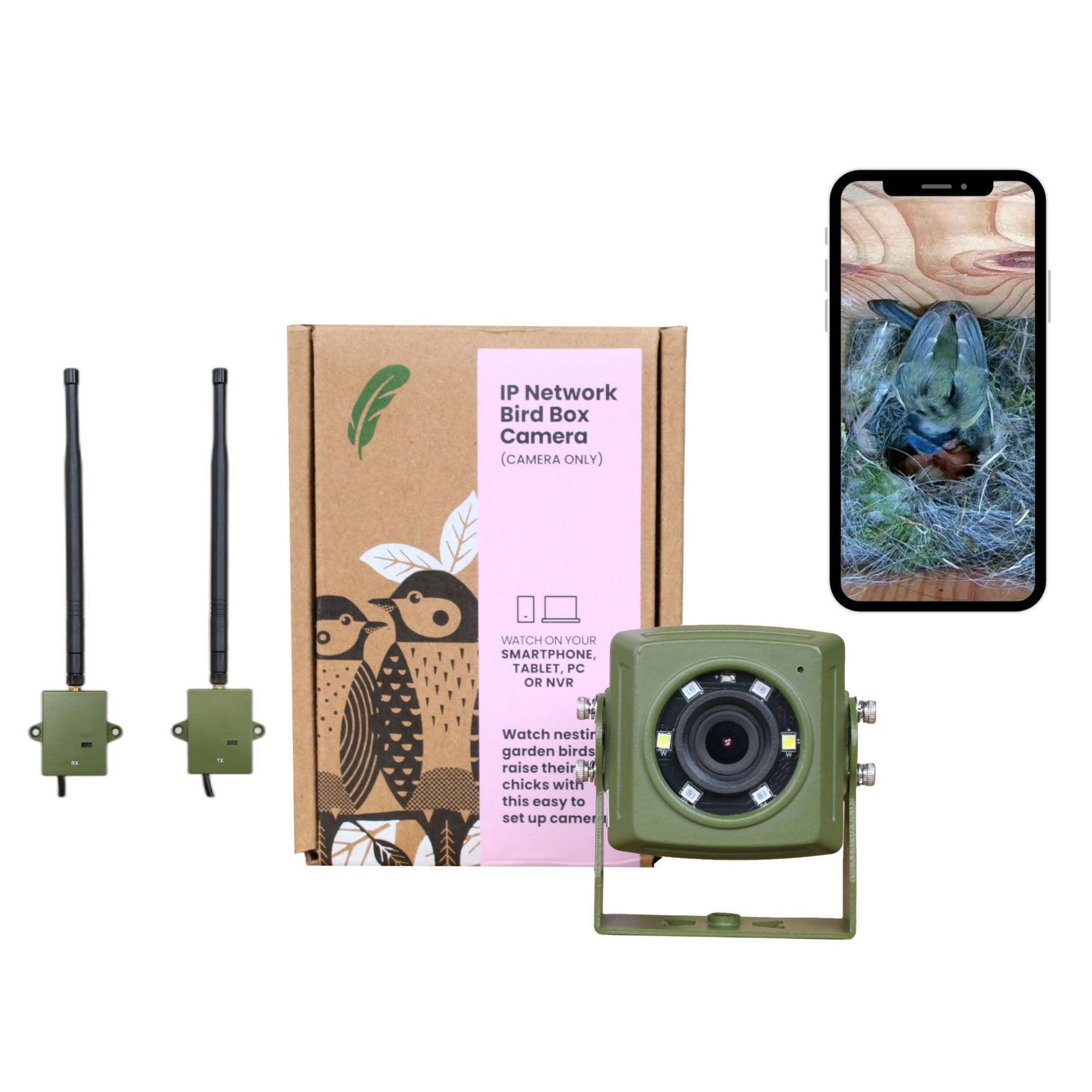 Long Range Wireless Network Bird Box Camera (up to 300m Range) – Green ...