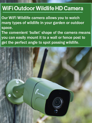 Nature Camera WiFi Wildlife Camera Garden Night Vision Green Feathers
