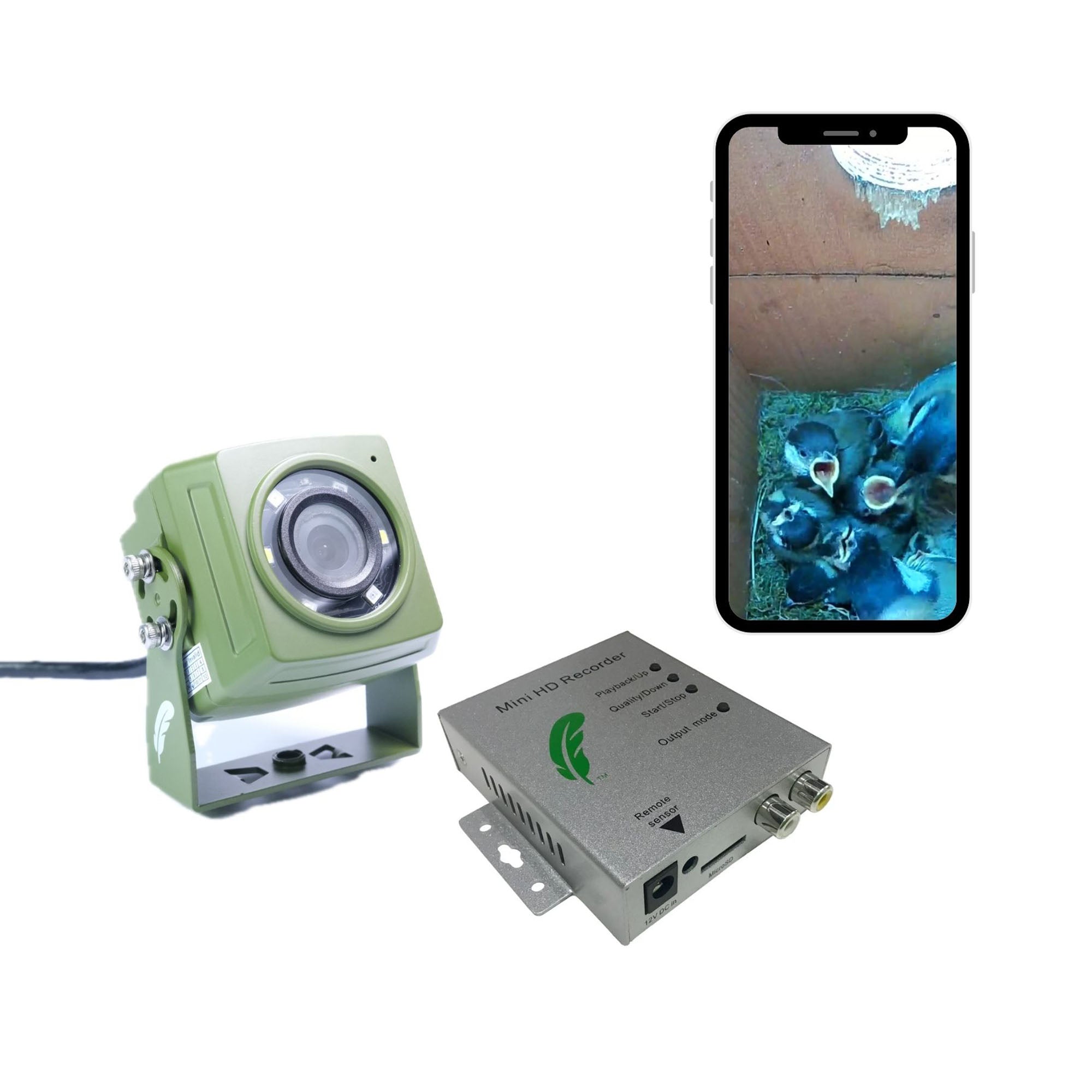 HD Cable Connection Bird Box & Wildlife Camera Mini Recorder Pack