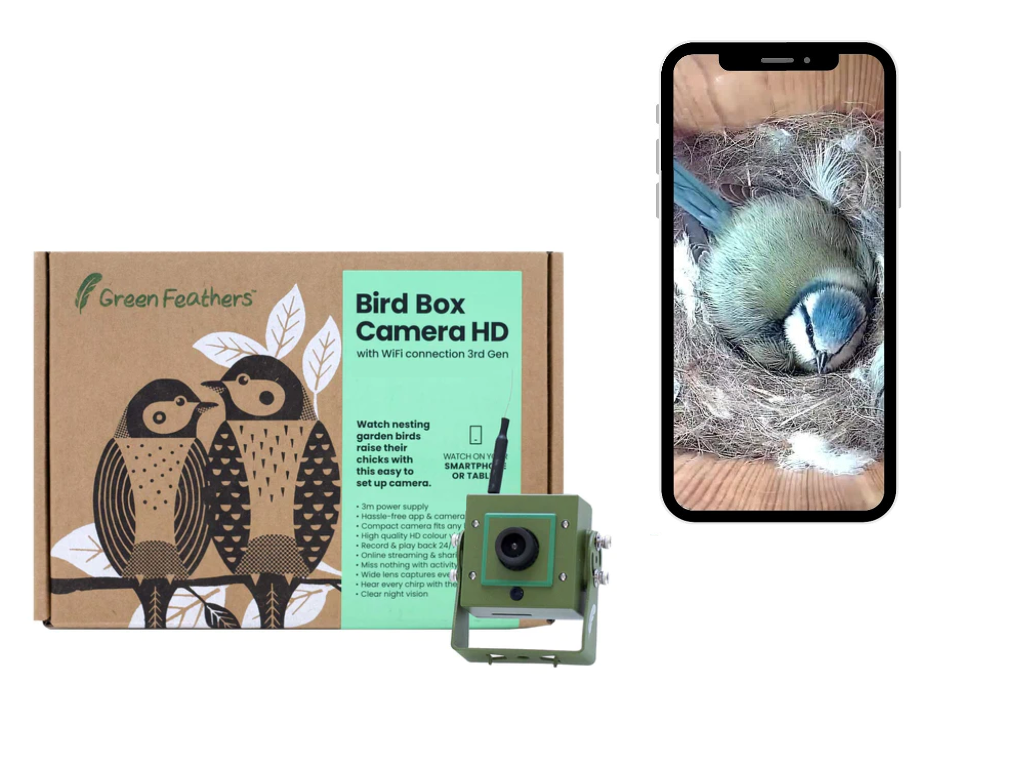 WiFi Bird Box & Wildlife Habitat HD Camera