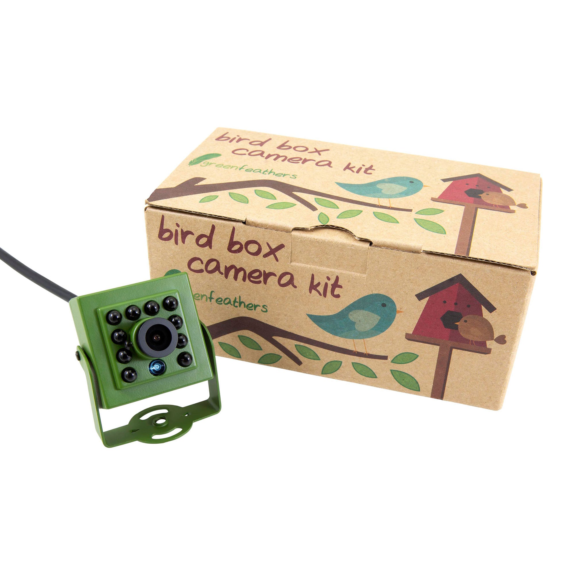Bird Box Camera HD Recorder Bundle | 2 HD Cameras | Green Feathers