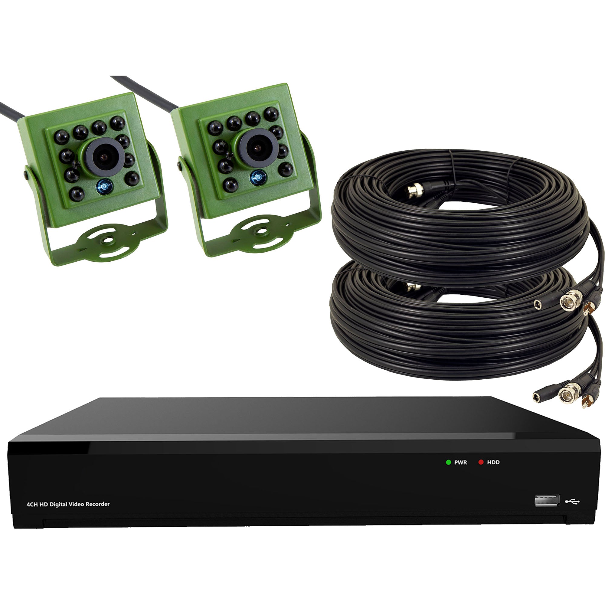 Bird Box Camera HD Recorder Bundle | 2 HD Cameras | Green Feathers