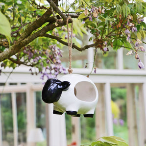 Hanging Ceramic Sheep Bird Feeder