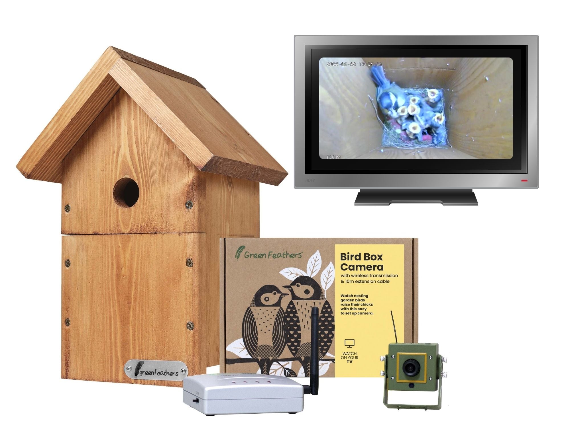 Camera Kit Box Bird Box Camera Kit | Bird Box Cameras | Green Feathers